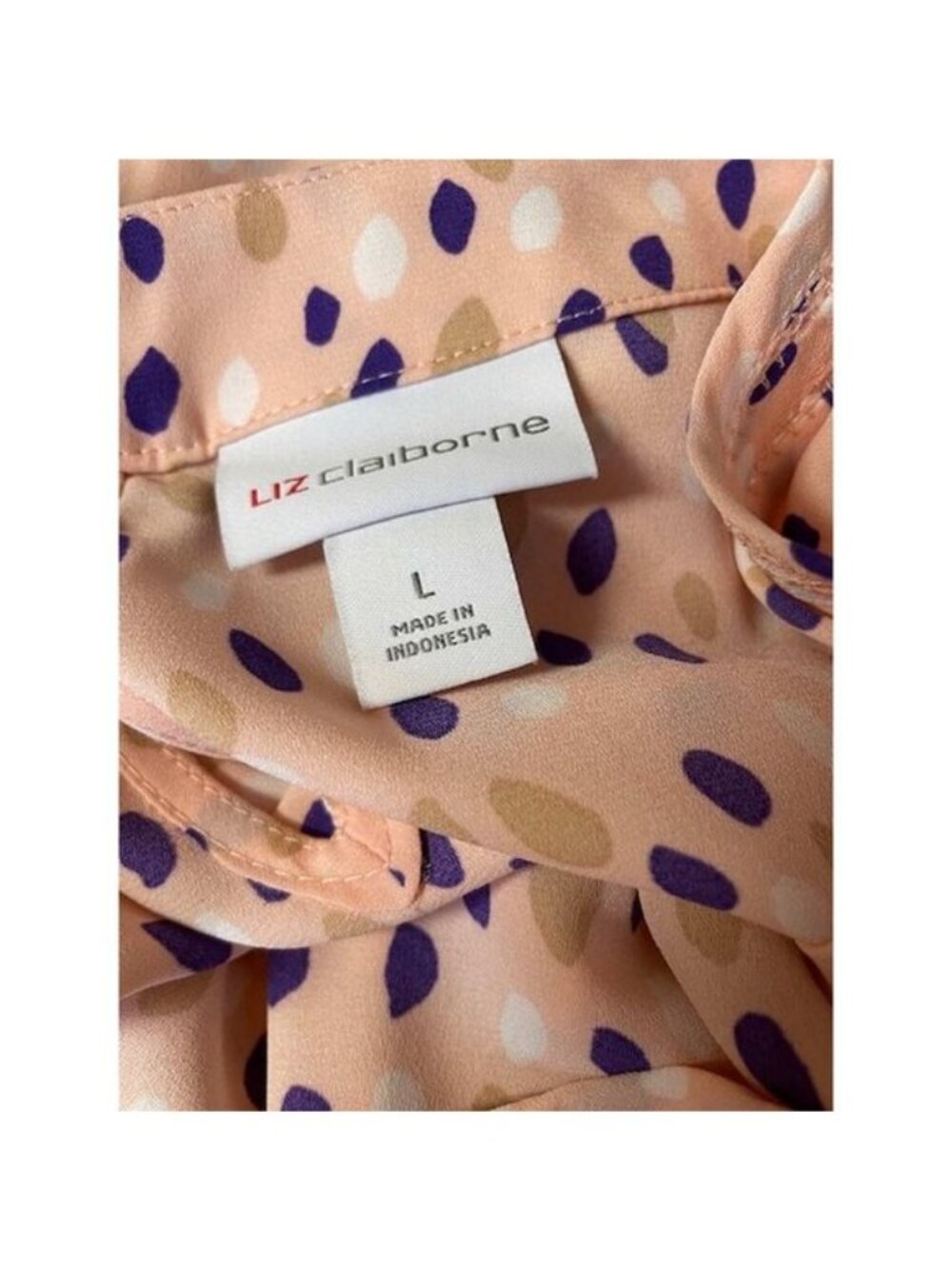 Liz Claiborne Round Neck Short Sleeve Blouse LARGE (616) - Picture 5 of 9